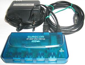 Surecom 4-port Powered USB 2.0 Hub