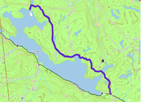 Gaia hiking route map